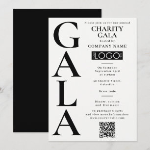 Charity Gala Fundraising Event QR Code Logo Invitation