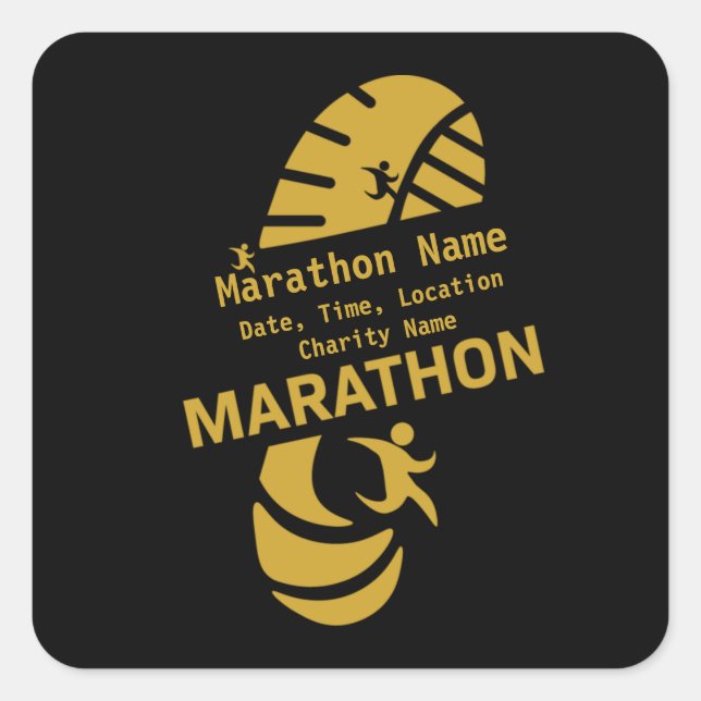Charity marathon promotional event merchandize T-S Square Sticker (Front)