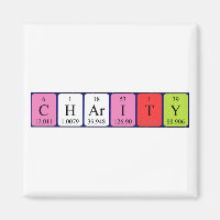 Charity periodic table name magnet