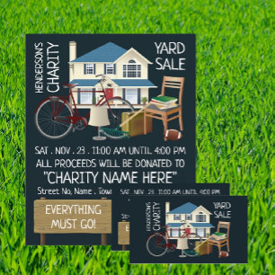 Charity Yard Sale Event Advertising Business Card