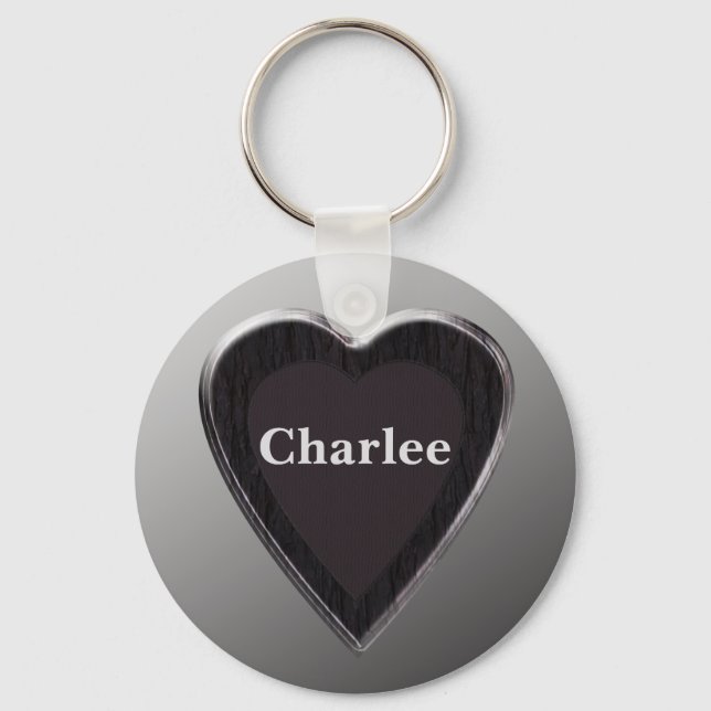 Charlee Personalized Heart Keychain by 369MyName (Front)