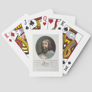 Charlemagne (747-814), King of France, engraved by Playing Cards