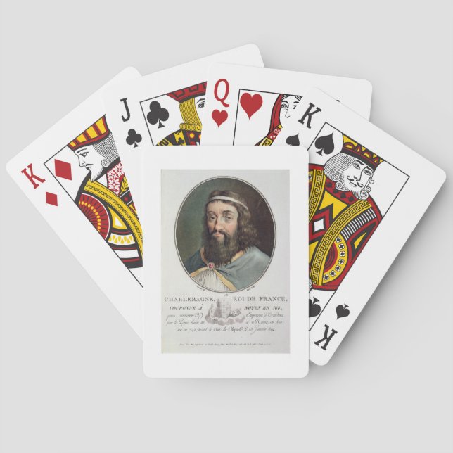 Charlemagne (747-814), King of France, engraved by Playing Cards (Back)