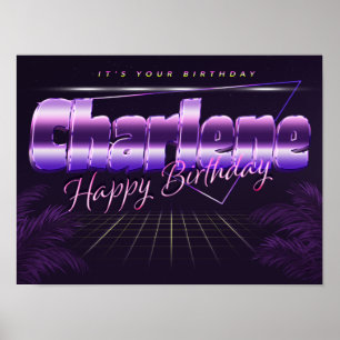 Charlene Name First name purla retro poster Birthd