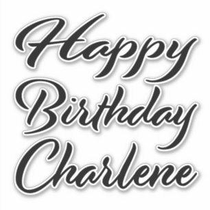 Charlene Name Vorname black Sticker Geburtstag