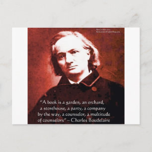 Charles Baudelaire "A Book Is" Wisdom Quote Gifts Postcard