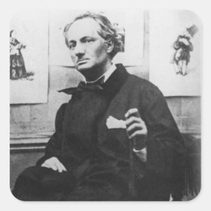 Charles Baudelaire  with Engravings, c.1863 Square Sticker
