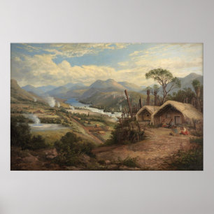 Charles Blomfield - Orakei Korako on the Waikato Poster
