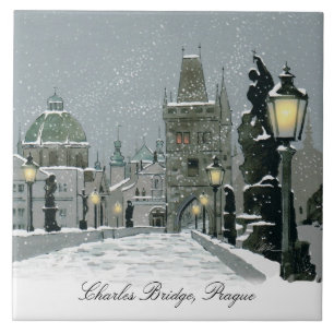 Charles Bridge large ceramic tile