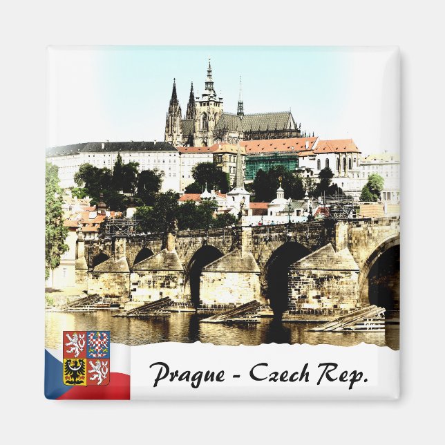 Charles Bridge, Prague Magnet, Castle Panorama Magnet (Front)