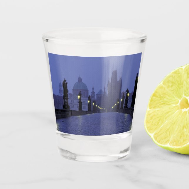 Charles Bridge Prague Shot Glass (Front)