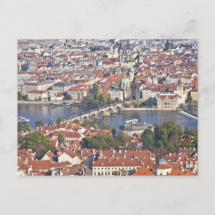 Charles Bridge Vltava River Prague Postcard