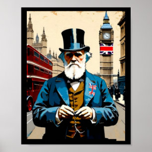 Charles Darwin 2 Sticker Poster