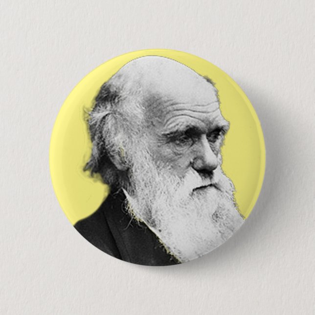 Charles Darwin 6 Cm Round Badge (Front)