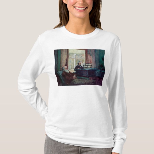 Charles Darwin and his wife at the Piano T-Shirt (Front)