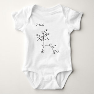 Charles Darwin - I Think (Black) Baby Bodysuit