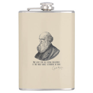 Charles Darwin: Love for Living Creatures Hip Flask