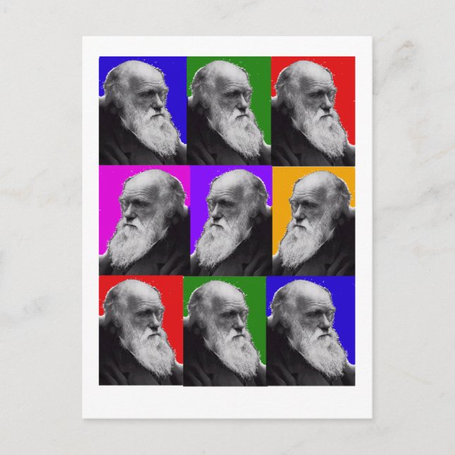 Charles Darwin Pop Art Gifts for All Ages Postcard (Front)