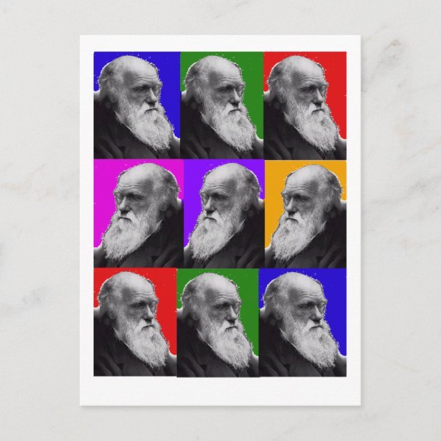 Charles Darwin  POP ART T-Shirt  and Gifts Postcard (Front)