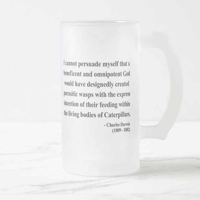 Charles Darwin Quote 2a Frosted Glass Beer Mug (Right)