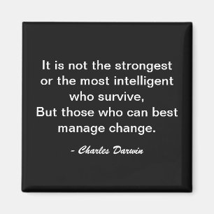 Charles Darwin Surviving Change Motivation Quote Magnet