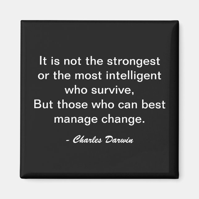 Charles Darwin Surviving Change Motivation Quote Magnet (Front)