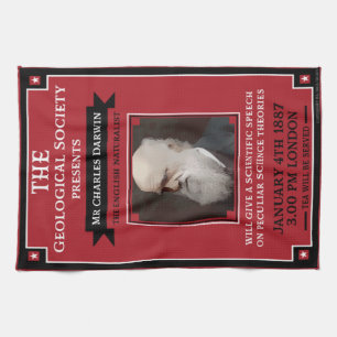 Charles Darwin Vintage Repro Retro Tea Towel