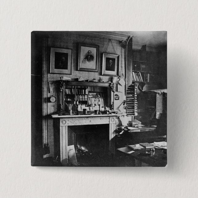 Charles Darwin's study at Down House 15 Cm Square Badge (Front)