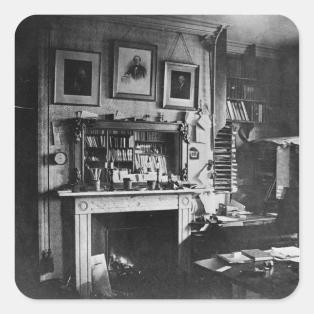 Charles Darwin's study at Down House Square Sticker (Front)