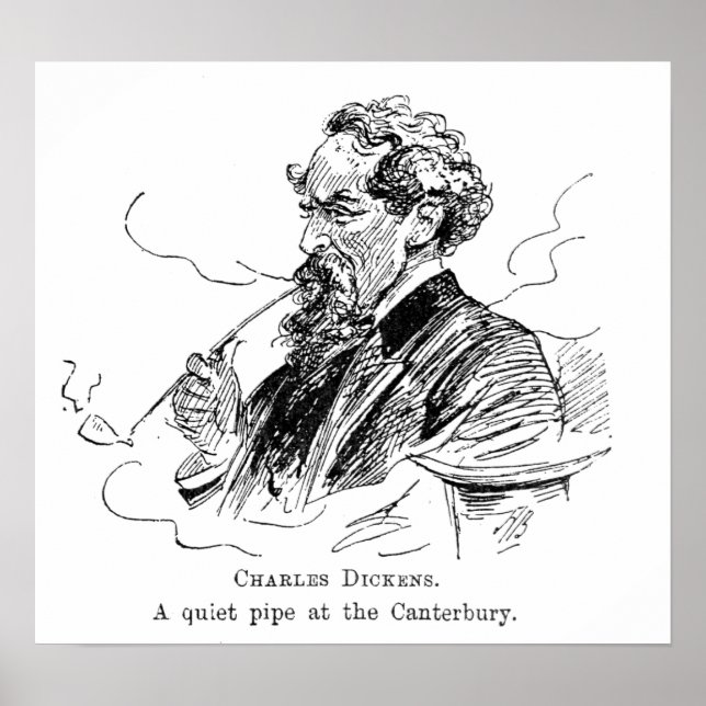 Charles Dickens. A quiet pipe at the Cantebury. Poster (Front)