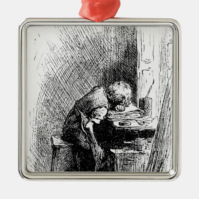 Charles Dickens at the Blacking Factory an Metal Tree Decoration (Front)