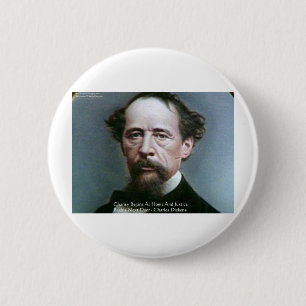 Charles Dickens "Charity @Home" Quote Gifts 6 Cm Round Badge