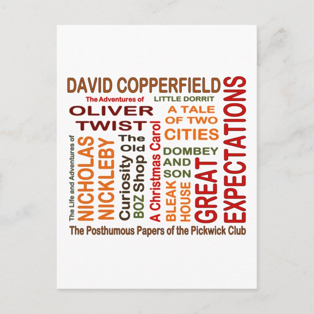 Charles Dickens Novels Postcard (Front)