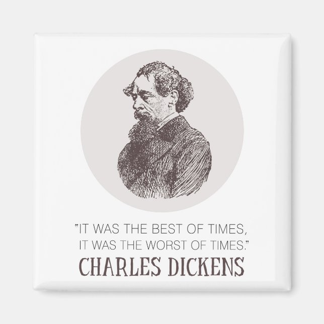 Charles Dickens Portrait and Quote Magnet (Front)