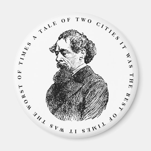 Charles Dickens Portrait and Quote Magnet (Front)