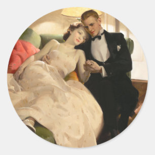 Charles Edward Chambers: Romantic Couple Classic Round Sticker