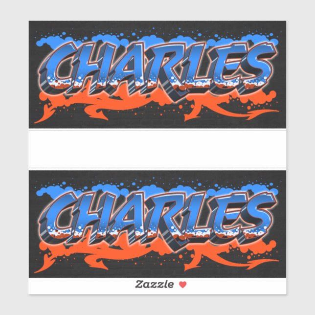 Charles First Name Graffiti Sticker (Sheet)