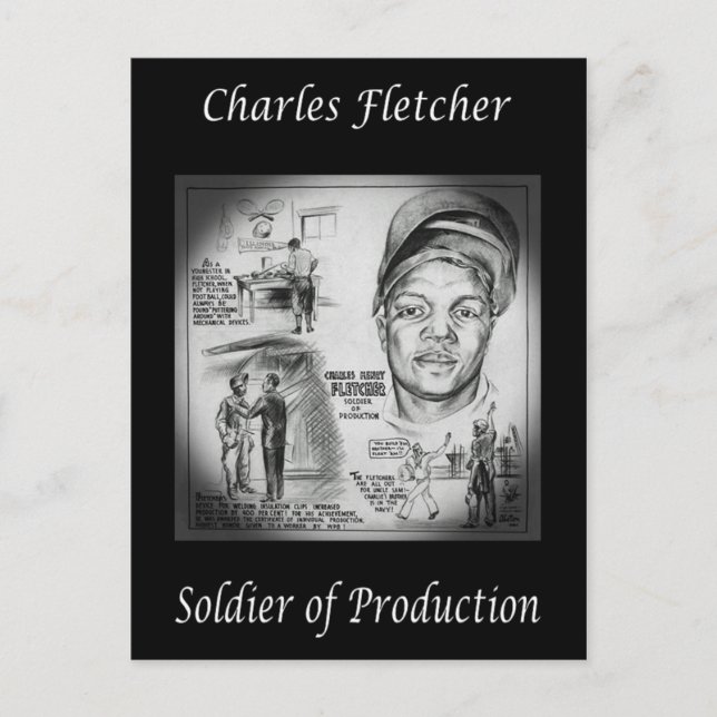 Charles Fletcher ~ Soldier of Production ~ Welder~ Postcard (Front)