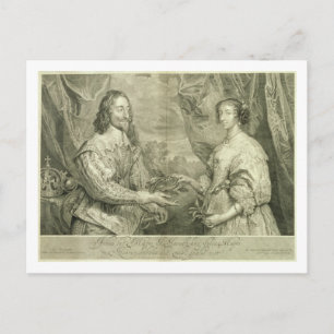 Charles I (1600-49) and Henrietta Maria (1609-69) Postcard