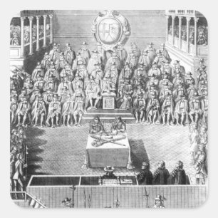 Charles I before the High Court of Justice Square Sticker