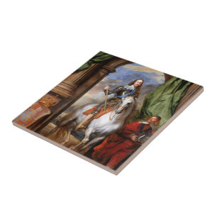 Charles I on Horseback by Van Dyck Tile