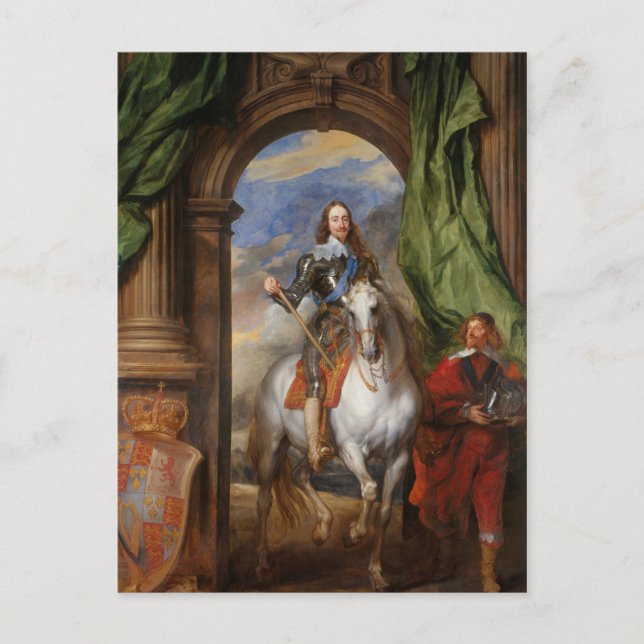 Charles I with M de St Antoine by Anthony van Dyck Postcard (Front)