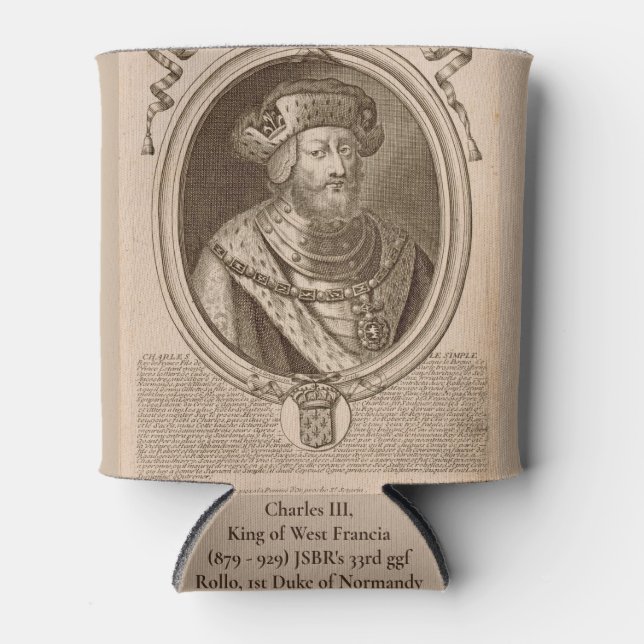 Charles III and Rollo Can Cooler (Front)