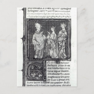 Charles III the Simple with his wife and his Postcard