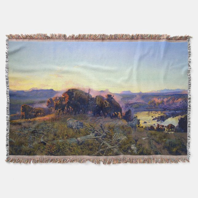 Charles M. Russell When the Land Belonged to God Throw Blanket (Front)