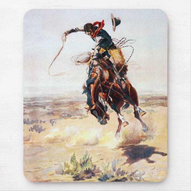Charles Marion Russell A Bad Hoss Mouse Pad (Front)