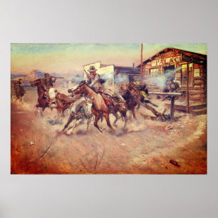 Charles Marion Russell – Smoke of a .45 Poster