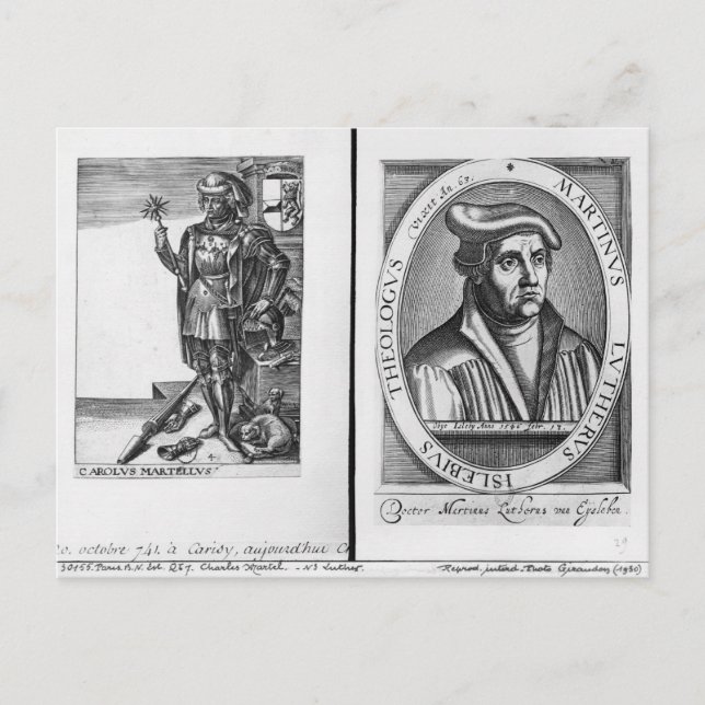 Charles Martel  and Martin Luther Postcard (Front)