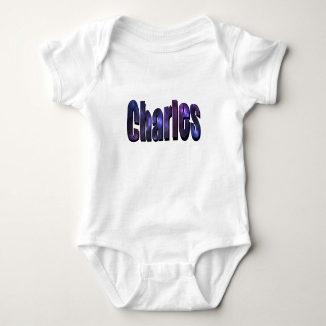Charles Name Made From Nebula Clouds, Baby Bodysuit (Front)