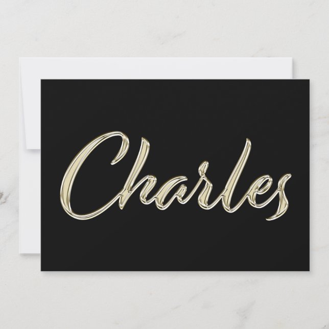 Charles Name white Handwriting Card (Front)